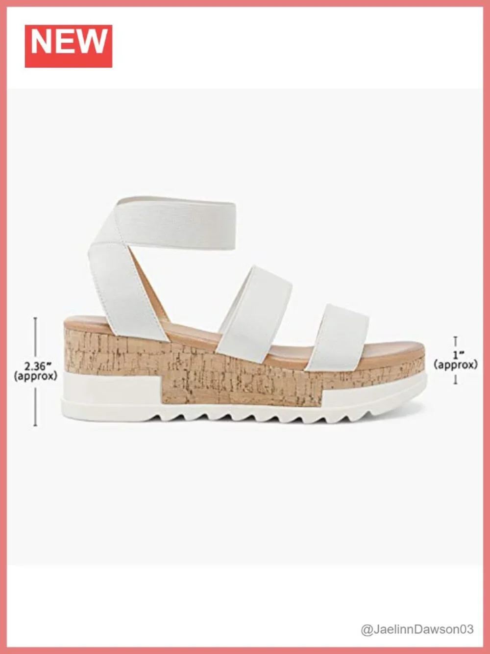 Open Toe Elastic Platform Wedge Sandals with Cushioned Footbed